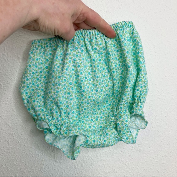 Luli & Me smocked dress green & blue floral sleeveless with bloomers 12 months - Picture 12 of 15